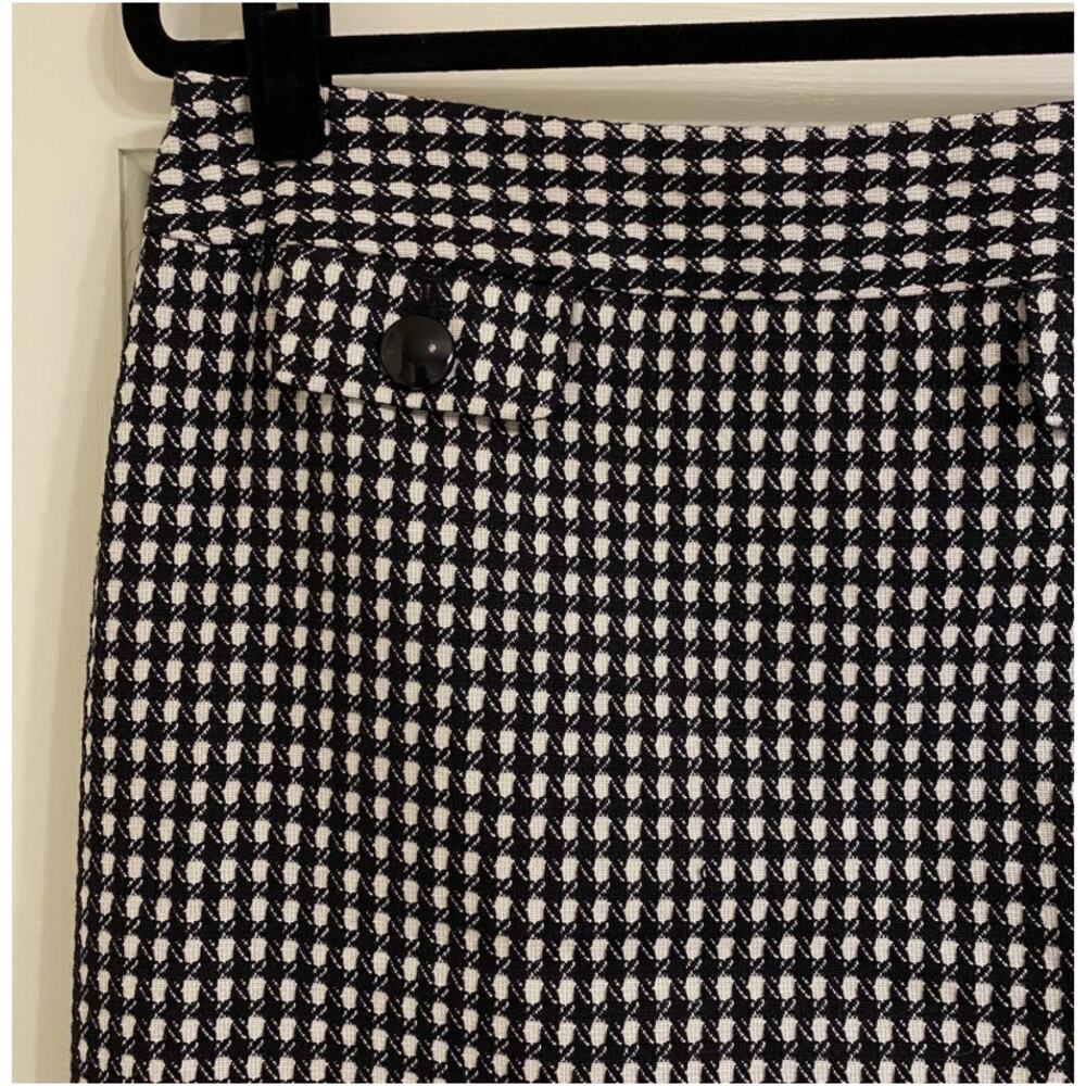 Ann Taylor Tweed Mini Skirt Black White Houndstooth A-Line Women’s Size 6 - Picture 6 of 9